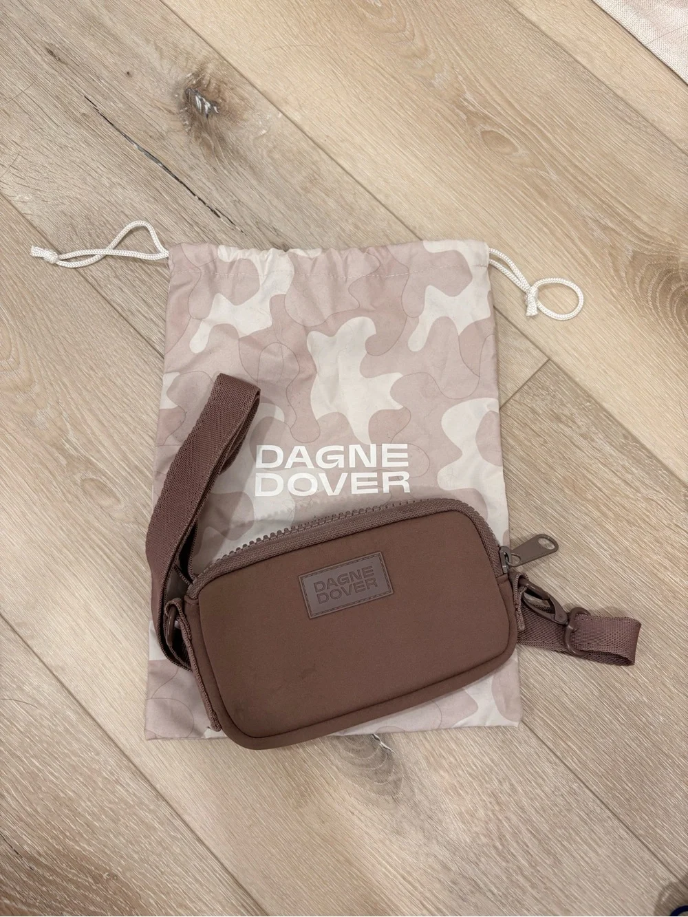 Dagne Dover Mauve Brown Belt Bag with Adjustable Strap